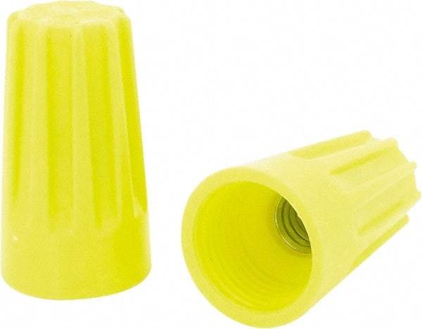 Ideal - 2, 18 to 4, 14 + 1, 18 AWG, 600 Volt, Flame Retardant, Standard Twist on Wire Connector - Yellow, 221°F - Exact Tool & Supply