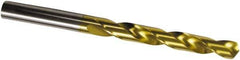 Guhring - 0.69mm 118° High Speed Steel Jobber Drill - TiN Finish, Right Hand Cut, Spiral Flute, 28mm OAL, Cone Relief Point - Exact Tool & Supply