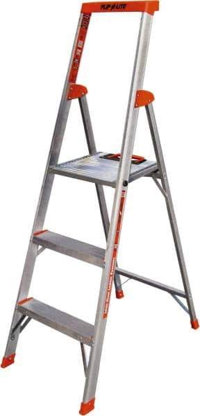 Little Giant Ladder - 3 Steps, 5' High, Type IA Rating, Aluminum Step Ladder - 300 Lb Capacity, 20" Base Width - Exact Tool & Supply