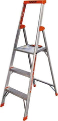 Little Giant Ladder - 3 Steps, 5' High, Type IA Rating, Aluminum Step Ladder - 300 Lb Capacity, 20" Base Width - Exact Tool & Supply