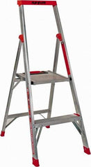 Little Giant Ladder - 2 Steps, 4' High, Type IA Rating, Aluminum Step Ladder - 300 Lb Capacity, 19" Base Width - Exact Tool & Supply