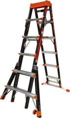 Little Giant Ladder - 9 Steps, 10' High, Type IAA Rating, Fiberglass Step Ladder - 375 Lb Capacity, 36" Base Width - Exact Tool & Supply