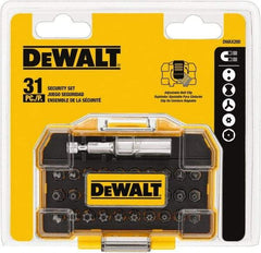 DeWALT - 31 Piece, Screwdriver Tamperproof Bit Set - 3/32, 7/64, 1/8, 9/64, 5/32, 5/16", 2, 2.5, 3, 4mm Hex, T8, T10, T15, T20, T25, T30, T35, T40 Torx, #4, #6, #8, #10 Spanner, #1, #2, #3, #4 Tri-Wing & #6 Clutch Type G - Exact Tool & Supply