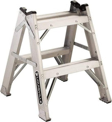 Louisville - 1 Step, 2' High, Type IAA Rating, Aluminum Step Stand - 375 Lb Capacity, 21" Base Width - Exact Tool & Supply