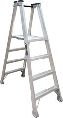 Louisville - 5 Steps, 6' High, Type IA Rating, Aluminum Platform Ladder - 300 Lb Capacity, 28-1/2" Base Width - Exact Tool & Supply