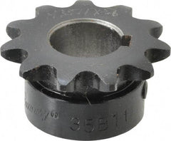 Browning - 11 Teeth, 3/8" Chain Pitch, Chain Size 35, Finished Bore Sprocket - 5/8" Bore Diam, 1.331" Pitch Diam, 1-1/2" Outside Diam - Exact Tool & Supply