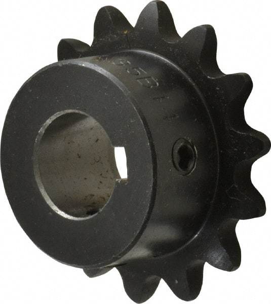 Browning - 14 Teeth, 3/8" Chain Pitch, Chain Size 35, Finished Bore Sprocket - 5/8" Bore Diam, 1.685" Pitch Diam, 1.84" Outside Diam - Exact Tool & Supply