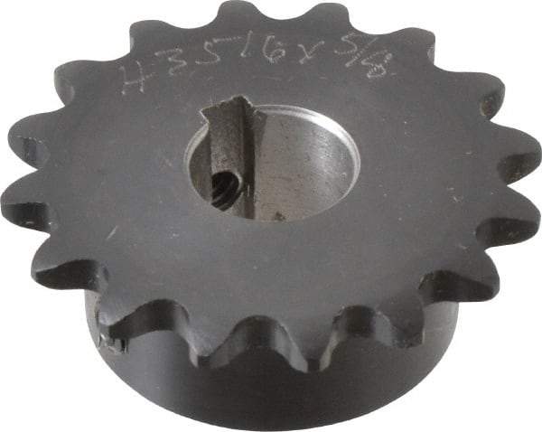 Browning - 16 Teeth, 3/8" Chain Pitch, Chain Size 35, Finished Bore Sprocket - 5/8" Bore Diam, 1.922" Pitch Diam, 2.11" Outside Diam - Exact Tool & Supply