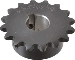 Browning - 16 Teeth, 3/8" Chain Pitch, Chain Size 35, Finished Bore Sprocket - 5/8" Bore Diam, 1.922" Pitch Diam, 2.11" Outside Diam - Exact Tool & Supply