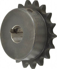 Browning - 18 Teeth, 1/2" Chain Pitch, Chain Size 40, Finished Bore Sprocket - 3/4" Bore Diam, 2.879" Pitch Diam, 3.14" Outside Diam - Exact Tool & Supply