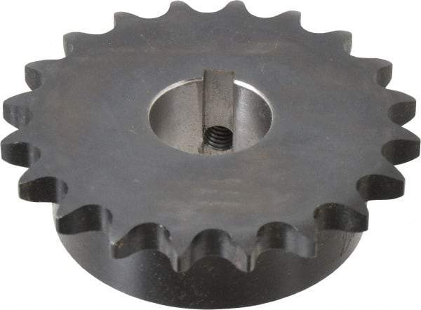 Browning - 20 Teeth, 1/2" Chain Pitch, Chain Size 40, Finished Bore Sprocket - 1" Bore Diam, 3.196" Pitch Diam, 3.45" Outside Diam - Exact Tool & Supply