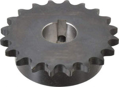 Browning - 20 Teeth, 1/2" Chain Pitch, Chain Size 40, Finished Bore Sprocket - 1" Bore Diam, 3.196" Pitch Diam, 3.45" Outside Diam - Exact Tool & Supply