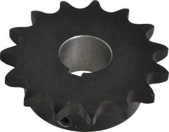 Browning - 15 Teeth, 5/8" Chain Pitch, Chain Size 50, Finished Bore Sprocket - 1" Bore Diam, 3" Pitch Diam, 3.32" Outside Diam - Exact Tool & Supply