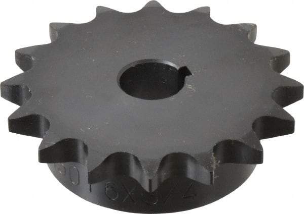 Browning - 16 Teeth, 5/8" Chain Pitch, Chain Size 50, Finished Bore Sprocket - 3/4" Bore Diam, 3.204" Pitch Diam, 3.52" Outside Diam - Exact Tool & Supply