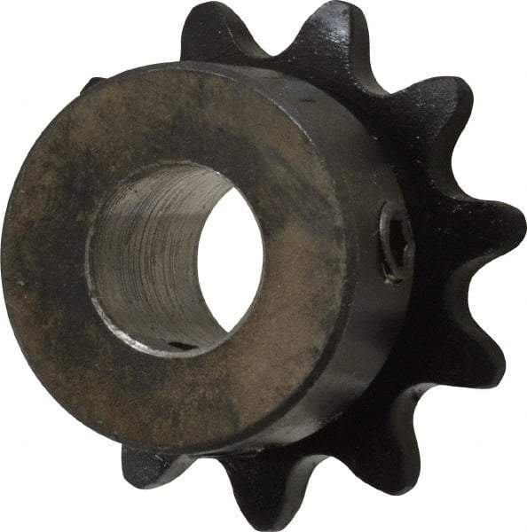 Browning - 11 Teeth, 3/8" Chain Pitch, Chain Size 35, Finished Bore Sprocket - 1/2" Bore Diam, 1.331" Pitch Diam, 1-1/2" Outside Diam - Exact Tool & Supply
