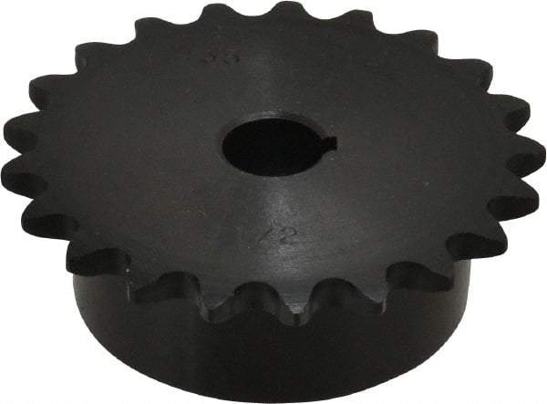 Browning - 21 Teeth, 3/8" Chain Pitch, Chain Size 35, Finished Bore Sprocket - 1/2" Bore Diam, 2.516" Pitch Diam, 2.7" Outside Diam - Exact Tool & Supply