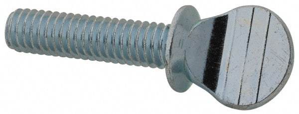Value Collection - 5/16-18 Oval Shoulder Steel Thumb Screw - 1-1/4" OAL, 0.67" Head Height, Zinc-Plated Finish - Exact Tool & Supply