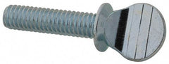 Value Collection - 5/16-18 Oval Shoulder Steel Thumb Screw - 1-1/4" OAL, 0.67" Head Height, Zinc-Plated Finish - Exact Tool & Supply