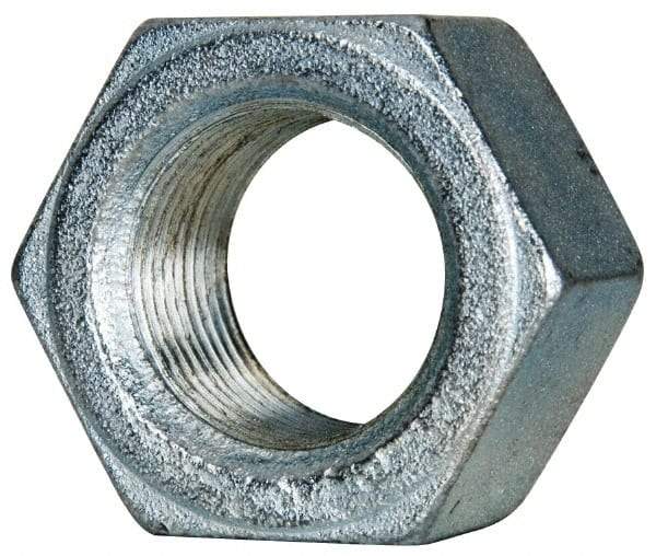 Value Collection - 1-1/8 - 12 UN Steel Right Hand Hex Nut - 1-11/16" Across Flats, 31/32" High, Zinc-Plated Finish - Exact Tool & Supply
