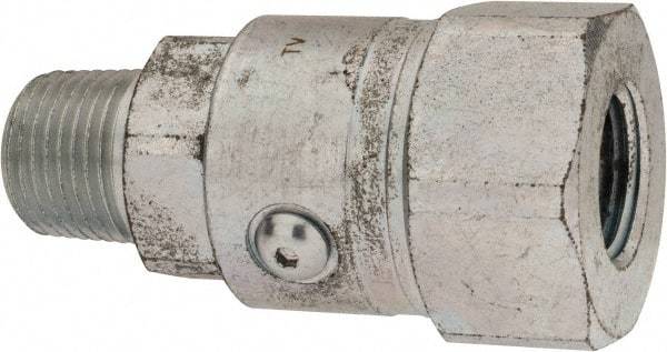 Parker - 1/2-14 NPTF Steel Hydraulic Hose Male NPT To Female NPT Swivel - 5,000 psi - Exact Tool & Supply