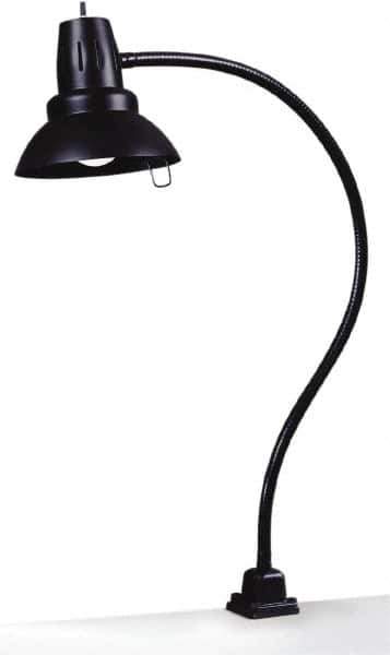 Electrix - 100 Watt, Gooseneck Machine Light - Clamp Mount, 100 Watt Incandescent, Black - Exact Tool & Supply