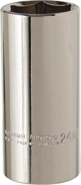 Proto - 3/8" Drive, Deep Hand Socket - 6 Points, 2-3/4" OAL, Alloy Steel, Chrome Finish - Exact Tool & Supply