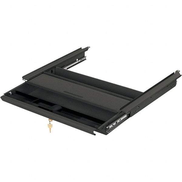 Hon - Metal Center Drawer Desk - 19" Wide x 14-3/4" Deep x 3" High, Charcoal - Exact Tool & Supply