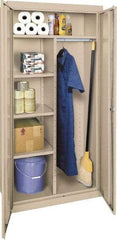 Sandusky Lee - 5 Shelf Combination Storage Cabinet - Steel, 36" Wide x 24" Deep x 78" High, Tan - Exact Tool & Supply