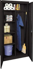 Sandusky Lee - 5 Shelf Combination Storage Cabinet - Steel, 36" Wide x 18" Deep x 72" High, Black - Exact Tool & Supply