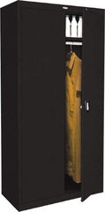 Sandusky Atlantic - 2 Shelf Combination Storage Cabinet - Steel, 36" Wide x 24" Deep x 78" High, Black - Exact Tool & Supply