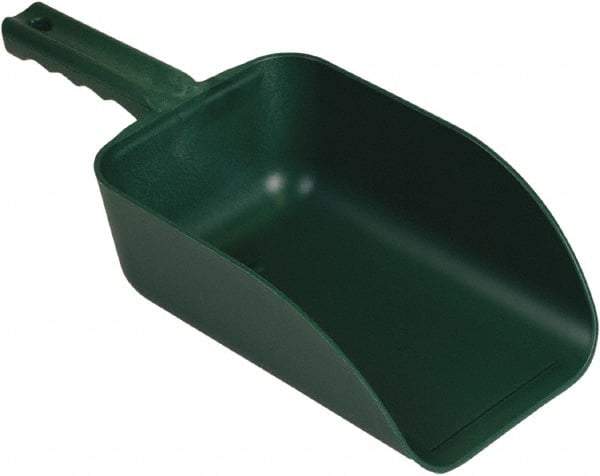 Remco - 82 oz Green Polypropylene & Semi-Ferrous Additive Flat Bottom Scoop - 5.9" Wide x 3.3" Deep Bowl, 15.1" OAL - Exact Tool & Supply