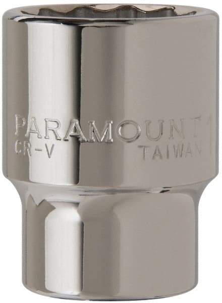Paramount - 1-1/4", 3/4" Drive, Standard Hand Socket - 12 Points, 2-5/16" OAL - Exact Tool & Supply