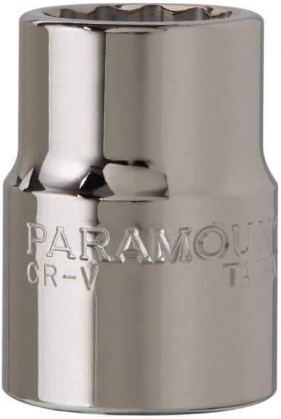Paramount - 3/4" Drive, Standard Hand Socket - 12 Points, 2" OAL, Steel, Chrome Finish - Exact Tool & Supply