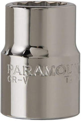 Paramount - 3/4" Drive, Standard Hand Socket - 12 Points, 2" OAL, Steel, Chrome Finish - Exact Tool & Supply