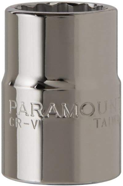 Paramount - 3/4" Drive, Standard Hand Socket - 12 Points, 2" OAL, Steel, Chrome Finish - Exact Tool & Supply