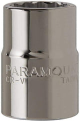 Paramount - 3/4" Drive, Standard Hand Socket - 12 Points, 2" OAL, Steel, Chrome Finish - Exact Tool & Supply