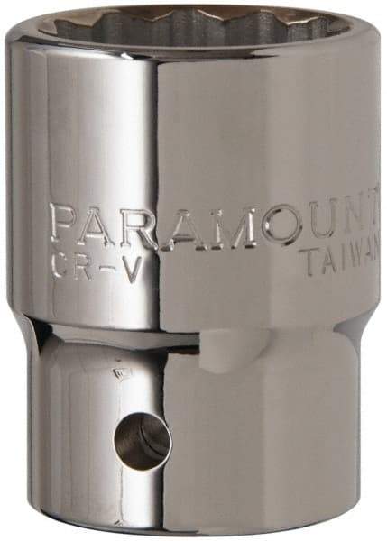 Paramount - 1-1/8", 3/4" Drive, Standard Hand Socket - 12 Points, 2-13/64" OAL - Exact Tool & Supply