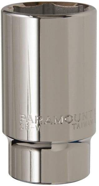 Paramount - 1-7/16", 3/4" Drive, Deep Hand Socket - 6 Points, 3-1/2" OAL, Steel, Chrome Finish - Exact Tool & Supply