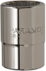 Paramount - 1", 3/4" Drive, Standard Hand Socket - 12 Points, 2" OAL, Chrome Finish - Exact Tool & Supply