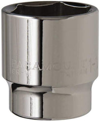 Paramount - 1-1/4", 1/2" Drive, Standard Hand Socket - 6 Points, 1-1/2" OAL, Steel, Chrome Finish - Exact Tool & Supply
