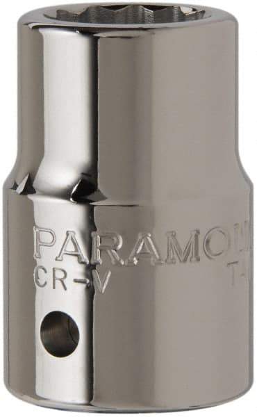 Paramount - 3/4", 3/4" Drive, Standard Hand Socket - 12 Points, 2" OAL, Chrome Finish - Exact Tool & Supply