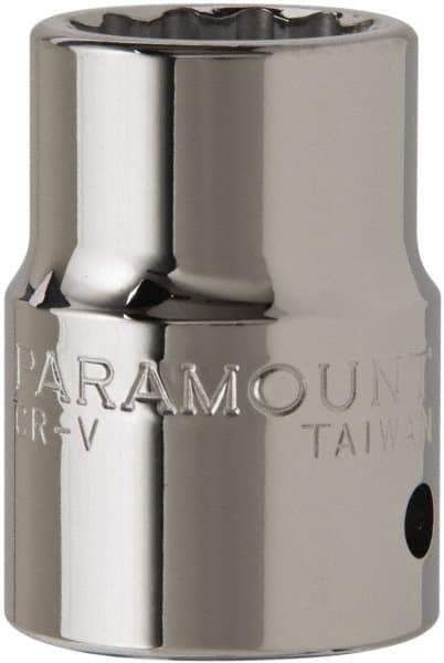 Paramount - 7/8", 3/4" Drive, Standard Hand Socket - 12 Points, 2" OAL, Chrome Finish - Exact Tool & Supply