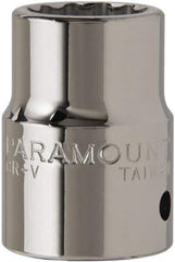 Paramount - 7/8", 3/4" Drive, Standard Hand Socket - 12 Points, 2" OAL, Chrome Finish - Exact Tool & Supply