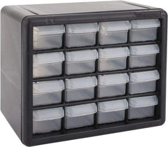 Akro-Mils - 16 Drawer, Small Parts Cabinet - 6-3/8" Deep x 10-9/16" Wide x 8-1/2" High - Exact Tool & Supply