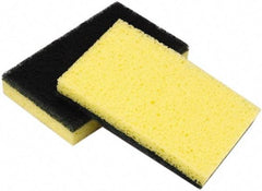 Ability One - 4-5/8" Long x 3" Wide x 3/4" Thick Sponge - Medium-Duty, Yellow/Green - Exact Tool & Supply