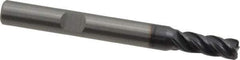 Kennametal - 4 Flute Solid Carbide Roughing & Finishing Corner Chamfer End Mill - AlTiN Finish, Weldon Shank, 38° Helix, Centercutting - Exact Tool & Supply