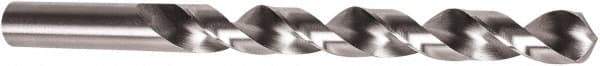 Precision Twist Drill - 31/64" 118° High Speed Steel Jobber Drill - Bright Finish, Right Hand Cut, Spiral Flute, Straight Shank, 5-7/8" OAL, Standard Point - Exact Tool & Supply