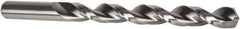 Precision Twist Drill - 10.5mm 135° High Speed Steel Jobber Drill - Bright Finish, Right Hand Cut, Parabolic Flute, Straight Shank, 5-15/64" OAL, Split Point - Exact Tool & Supply