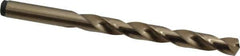 Precision Twist Drill - 0.377" 135° Cobalt Jobber Drill - Oxide/Gold Finish, Right Hand Cut, Spiral Flute, Straight Shank, 5" OAL, Split Point - Exact Tool & Supply