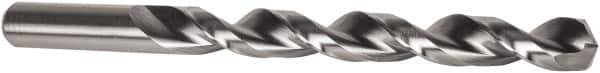 Precision Twist Drill - #10 135° High Speed Steel Jobber Drill - Bright Finish, Right Hand Cut, Parabolic Flute, Straight Shank, 3-5/8" OAL, Split Point - Exact Tool & Supply